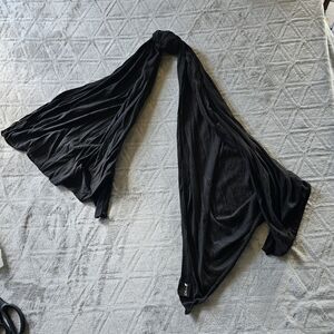 O’rageous Black Solid Knit Polyester Rectangle Scarf Wrap, Hand Wash Only